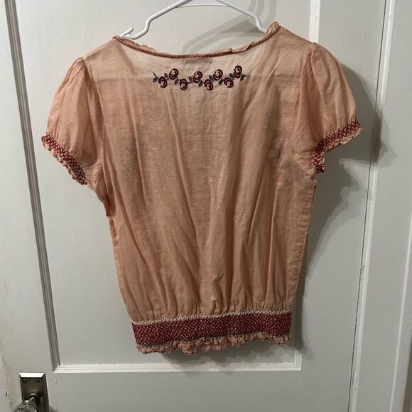 Embroidered Peach Blouse - Picture 3 of 3